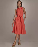 Macy's Donna Karan New York, Women's Belted Sleeveless Shirtdress