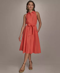 Macy's Donna Karan New York, Women's Belted Sleeveless Shirtdress