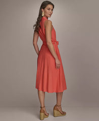 Macy's Donna Karan New York, Women's Belted Sleeveless Shirtdress
