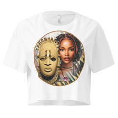 African Mask Themed Women's Crop Top | AS Colour 4062