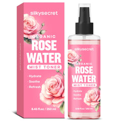 SilkySecret Pure Rose Water Mist (8.45 Fl Oz) Hydrating Toner & Face Spray