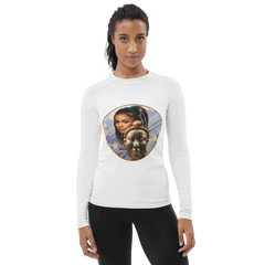 African Mask Themed All-Over Print Women's Rash Guard