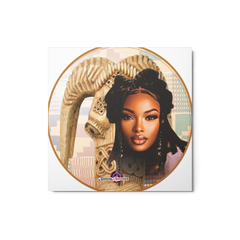 African Mask themed Glossy Metal Print (in)