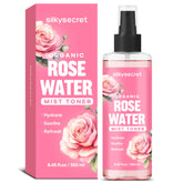 SilkySecret Pure Rose Water Mist (8.45 Fl Oz) Hydrating Toner & Face Spray