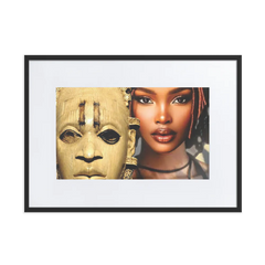 African Mask Themed Matte Paper Framed Poster With Mat (cm)