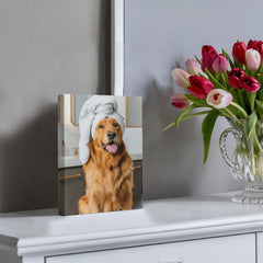 Luxury Dog Portrait: Pampered Pooch's Spa Day in Style