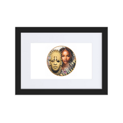 African Mask Themed Matte Paper Framed Poster With Mat (cm)