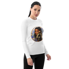 African Mask Themed All-Over Print Women's Rash Guard