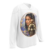 African Mask Themed All-Over Print Recycled Hockey Fan Jersey