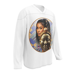 African Mask Themed All-Over Print Recycled Hockey Fan Jersey