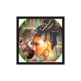 African Mask Themed Chic Pine Frame Canvas