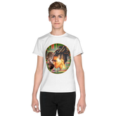 African Mask Themed All-Over Print Youth Crew Neck T-shirt