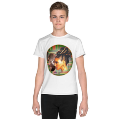 African Mask Themed All-Over Print Youth Crew Neck T-shirt