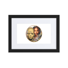 African Mask Themed Matte Paper Framed Poster With Mat (cm)