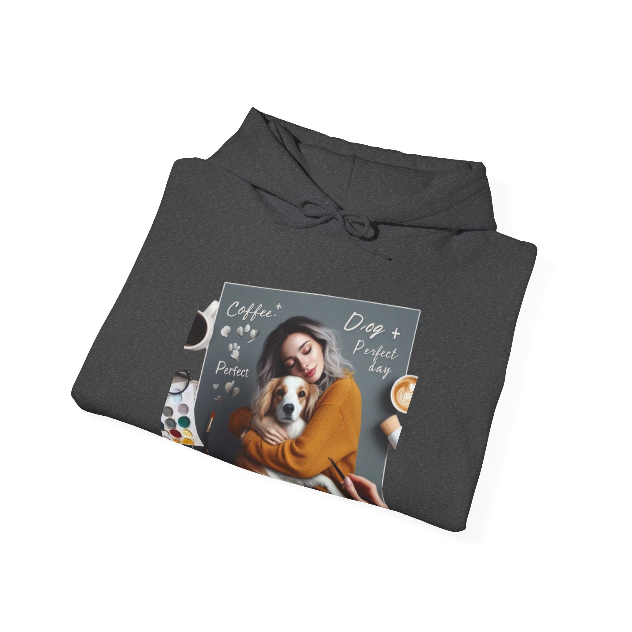Coffee and Dog Lovers Unisex Heavy Blend™ Hooded Sweatshirt