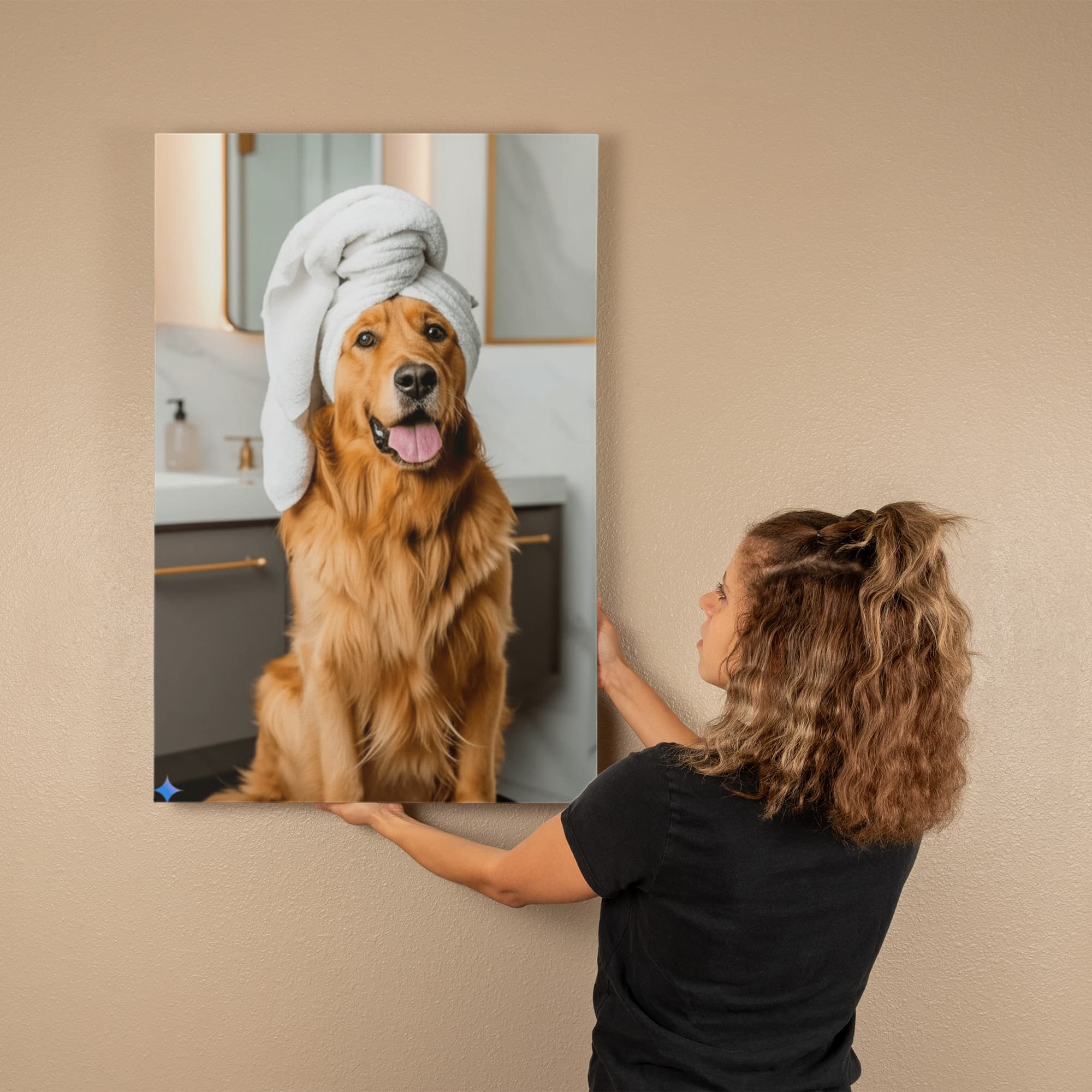 Luxury Dog Portrait: Pampered Pooch's Spa Day in Style