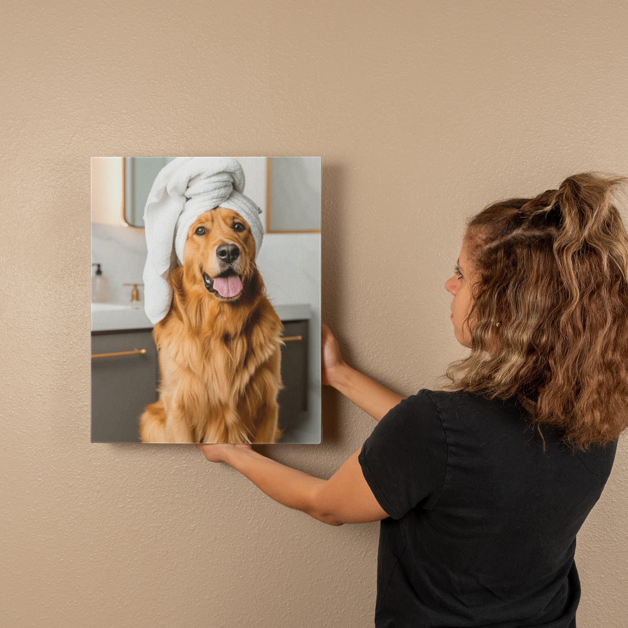 Luxury Dog Portrait: Pampered Pooch's Spa Day in Style