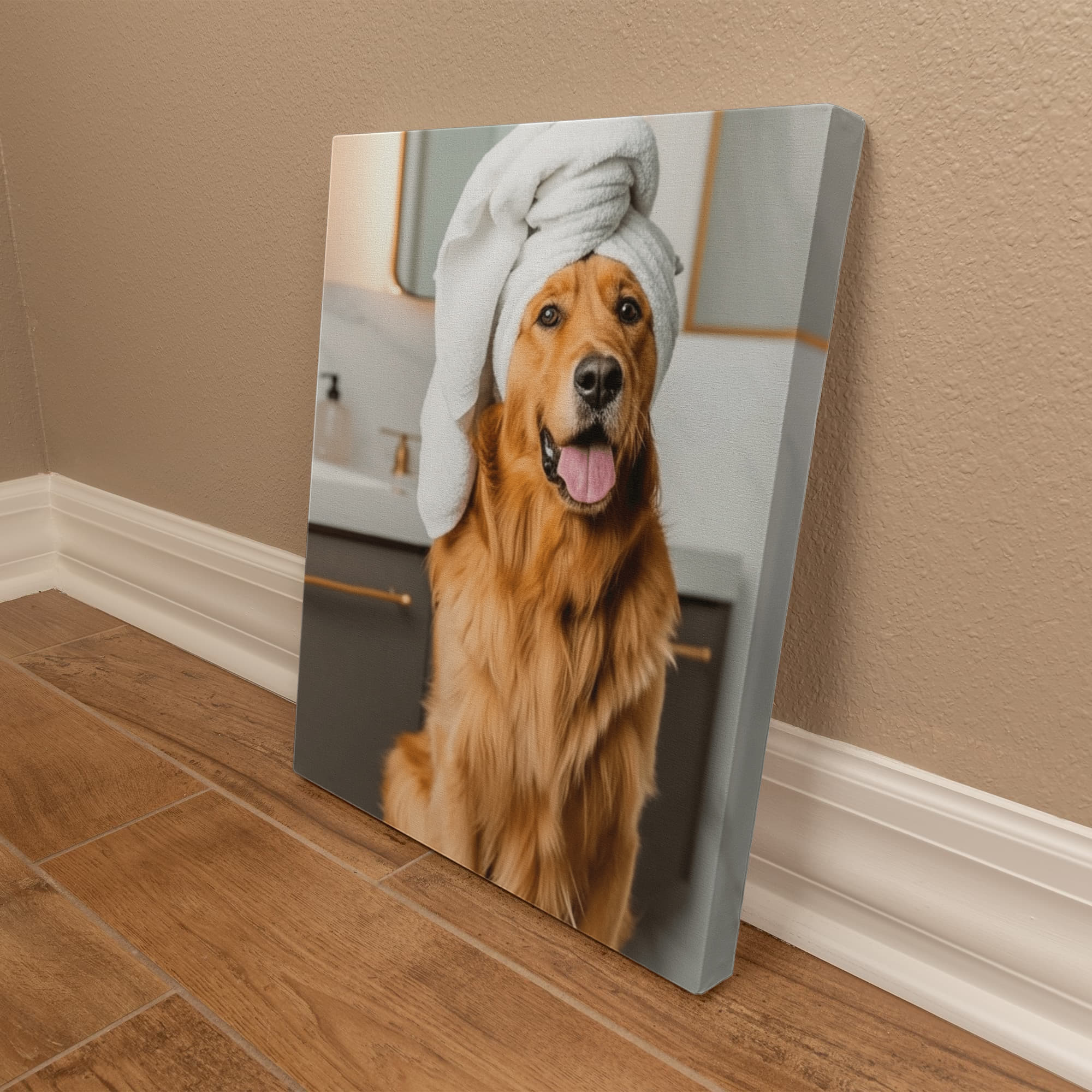 Luxury Dog Portrait: Pampered Pooch's Spa Day in Style